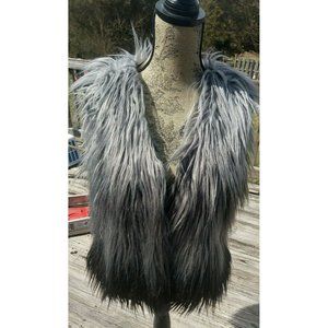 Justice Gray Black Ombre  Fur Vest 16/18